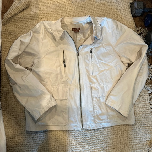 MICHAEL KORS MENS JACKET FULL ZIPPER 6 POCKETS IVORY XL - Picture 1 of 10
